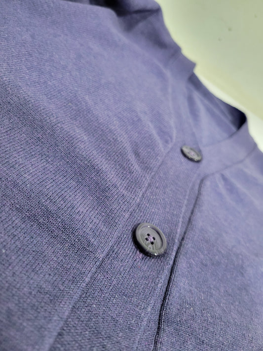 Classic Cotton Cardigan – Purple