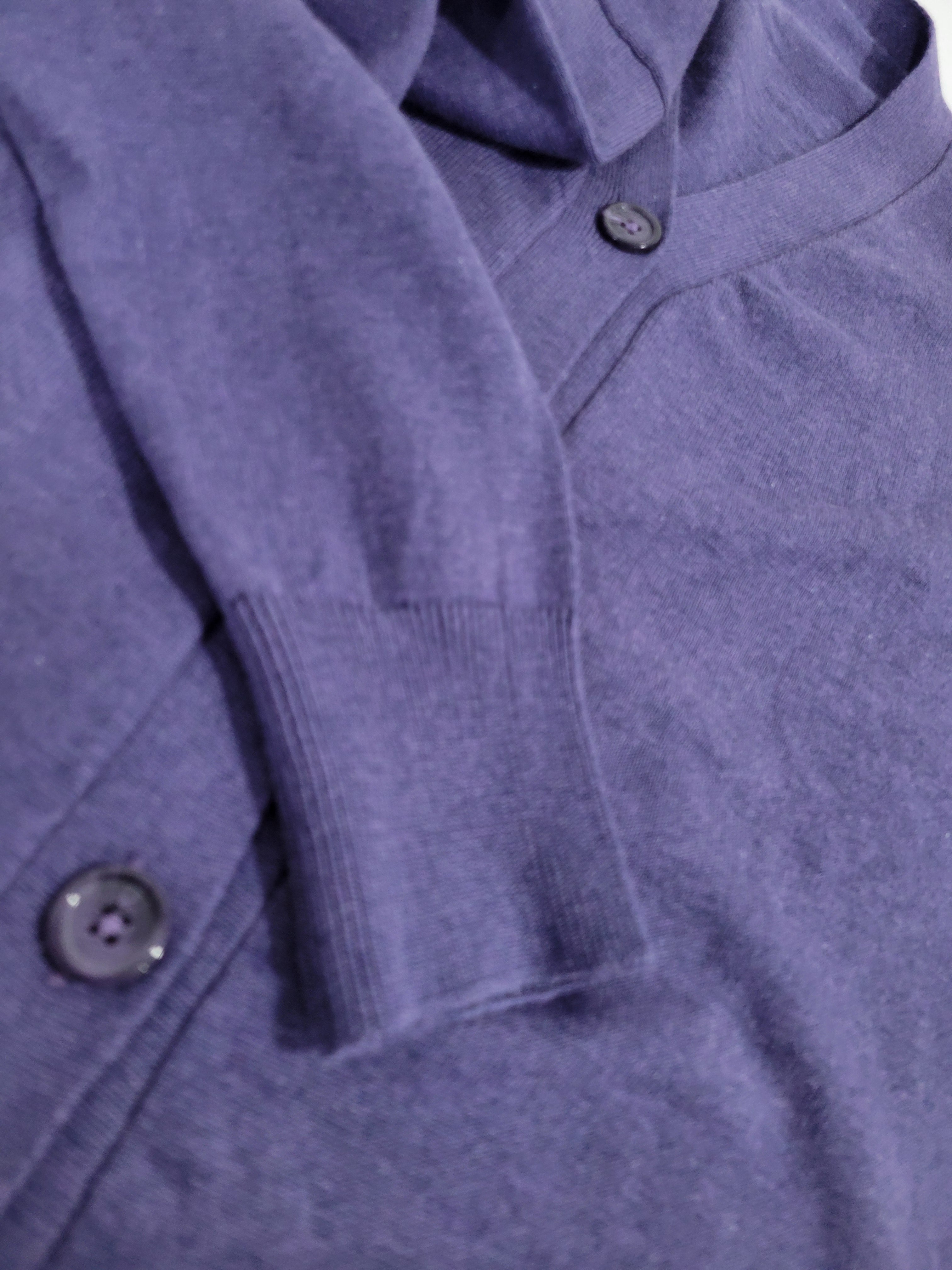 Classic Cotton Cardigan – Purple