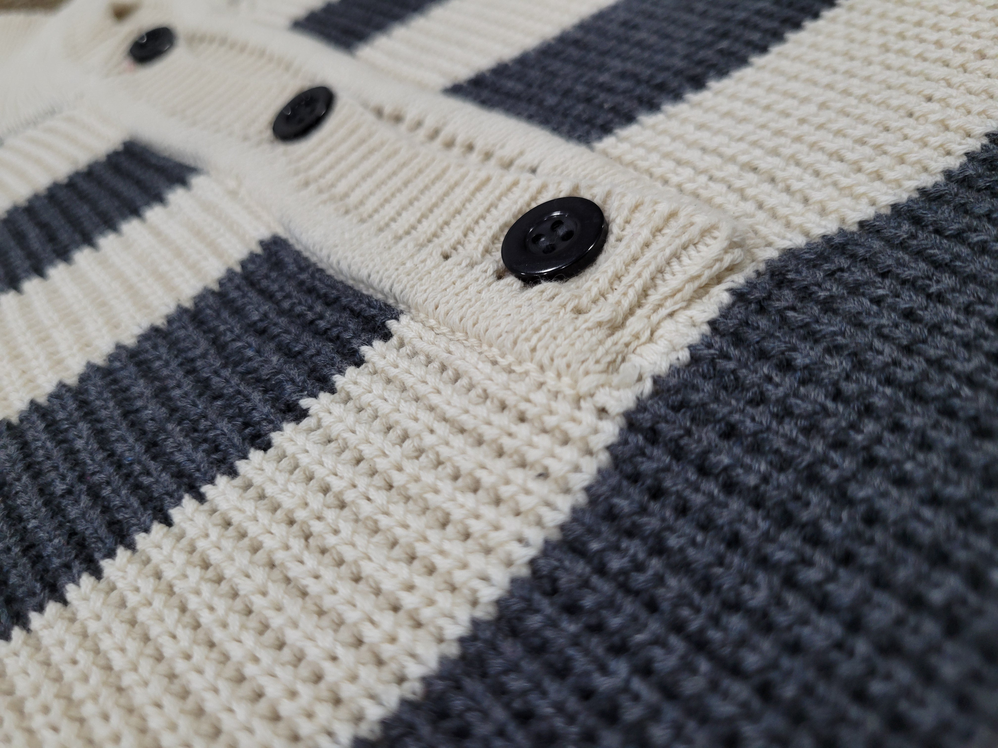 Striped Raglan Sweater – Charcoal