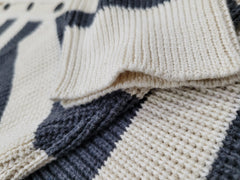 Striped Raglan Sweater – Charcoal