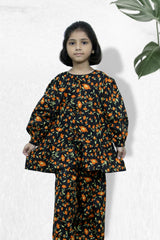 2 Pcs Girls Printed Suit
