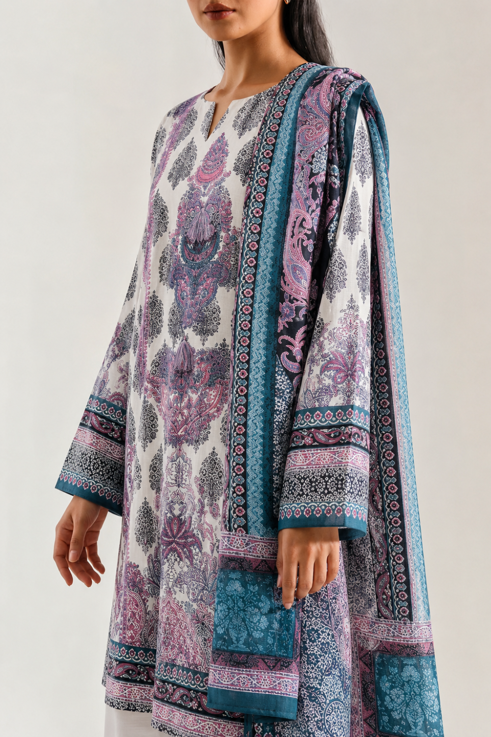 Embroidery Cotton 3-Pieces Stitched