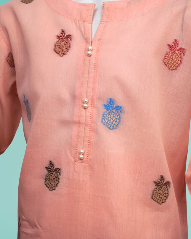 Blossom Peach Jacquard Suit
