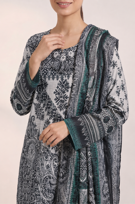 Embroidery Cotton 3-Pieces Stitched