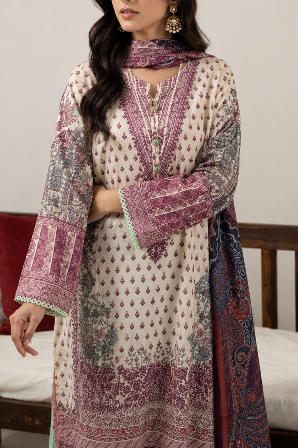 Basic Printed Lawn 3-Pieces Stitched
