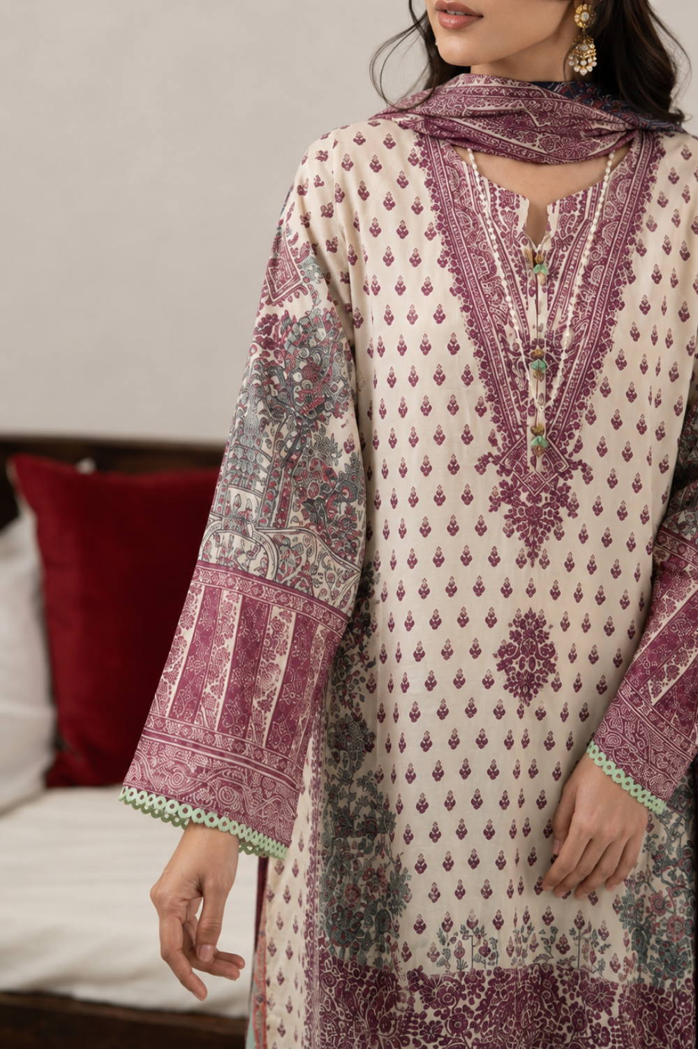 Basic Printed Lawn 3-Pieces Stitched
