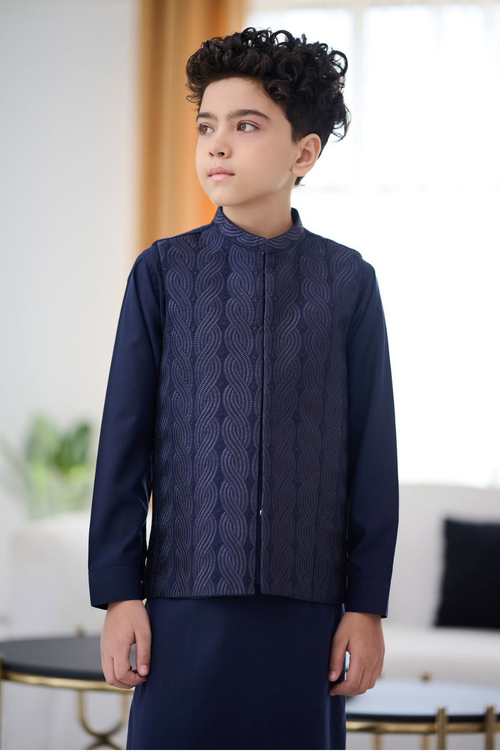 Boys Embroidered Waistcoat Shalwar Kameez Set
