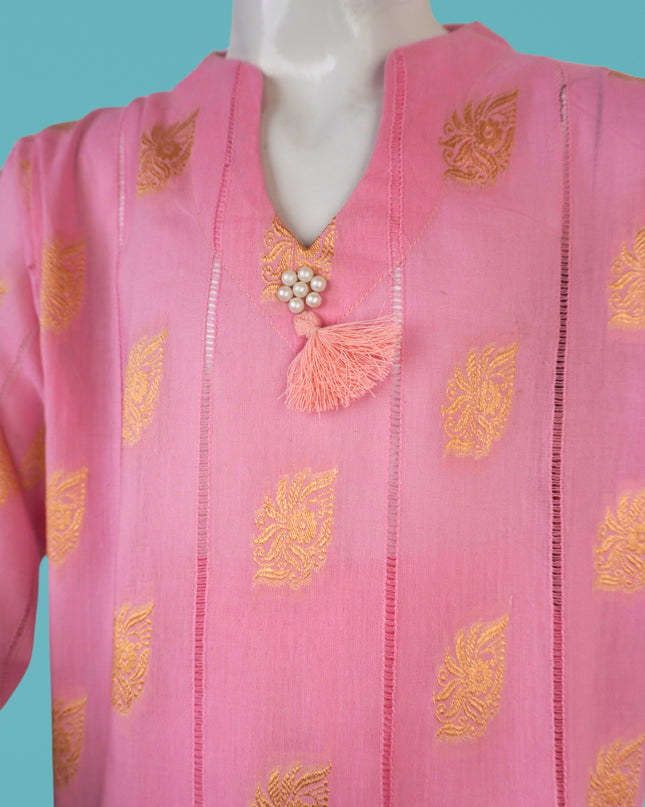 Blossom Pink Jacquard Suit