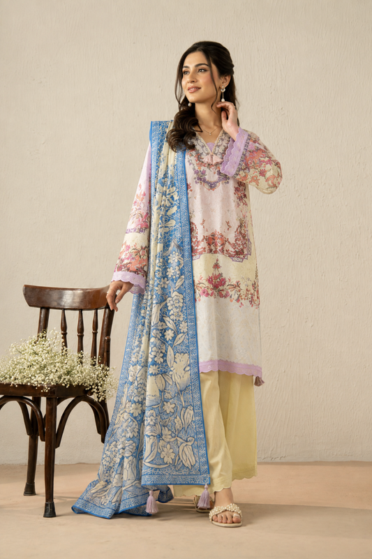 Basic Printed Lawn 3-Pieces Stitched