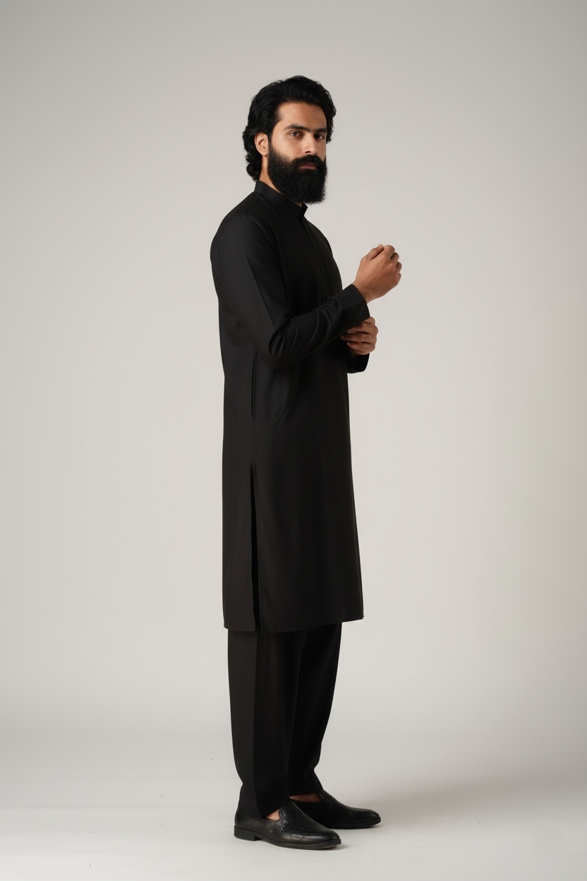 Men’s Classic Black Shalwar Kameez