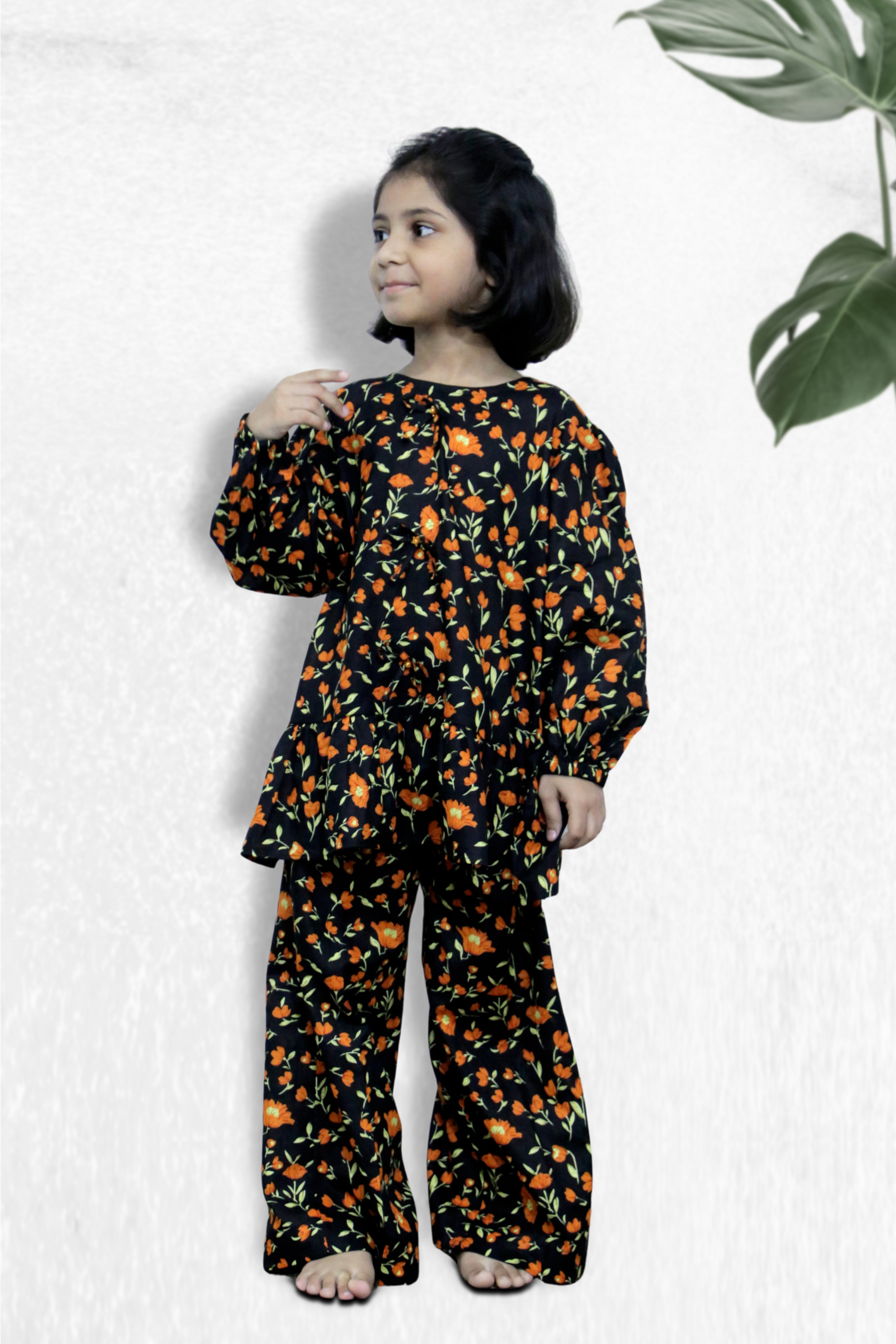 2 Pcs Girls Printed Suit