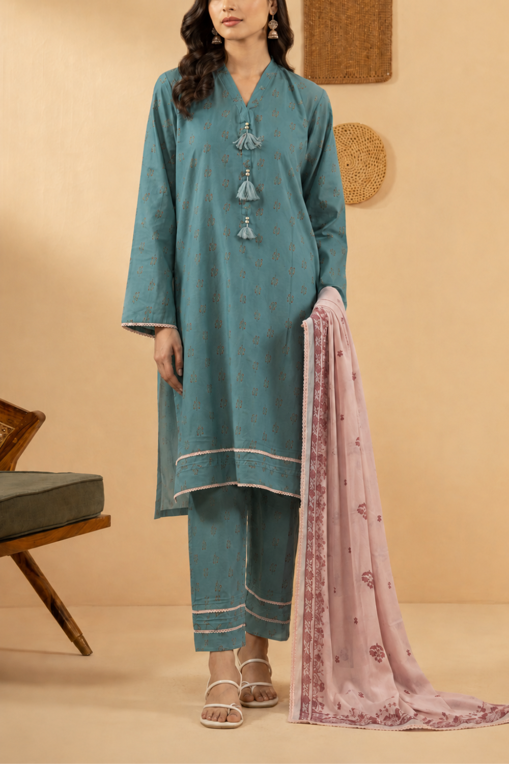 Basic Printed Lawn 3-Pieces Stitched