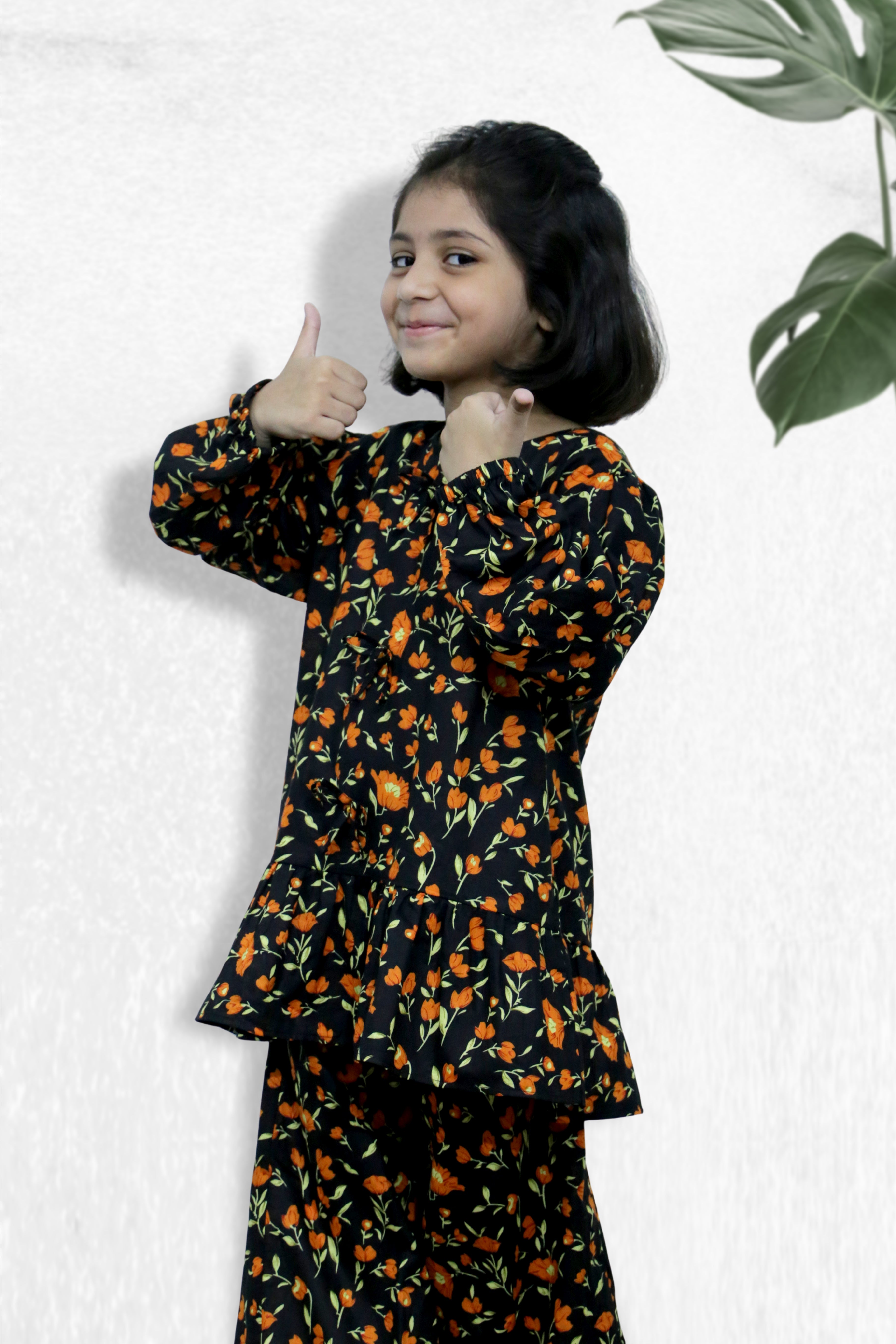 2 Pcs Girls Printed Suit