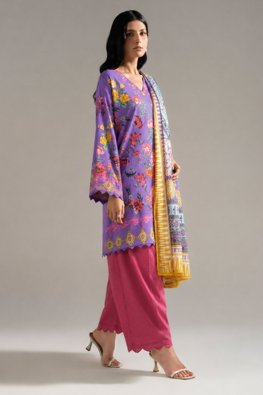 Basic Printed Lawn 3-Pieces Stitched