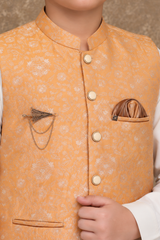 Boys Jacquard Waistcoat Shalwar Kameez Set