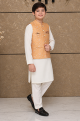 Boys Jacquard Waistcoat Shalwar Kameez Set