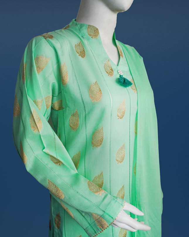 Elegant Jacquard Cotton Ensemble