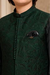Boys Jacquard Waistcoat Shalwar Kameez Set