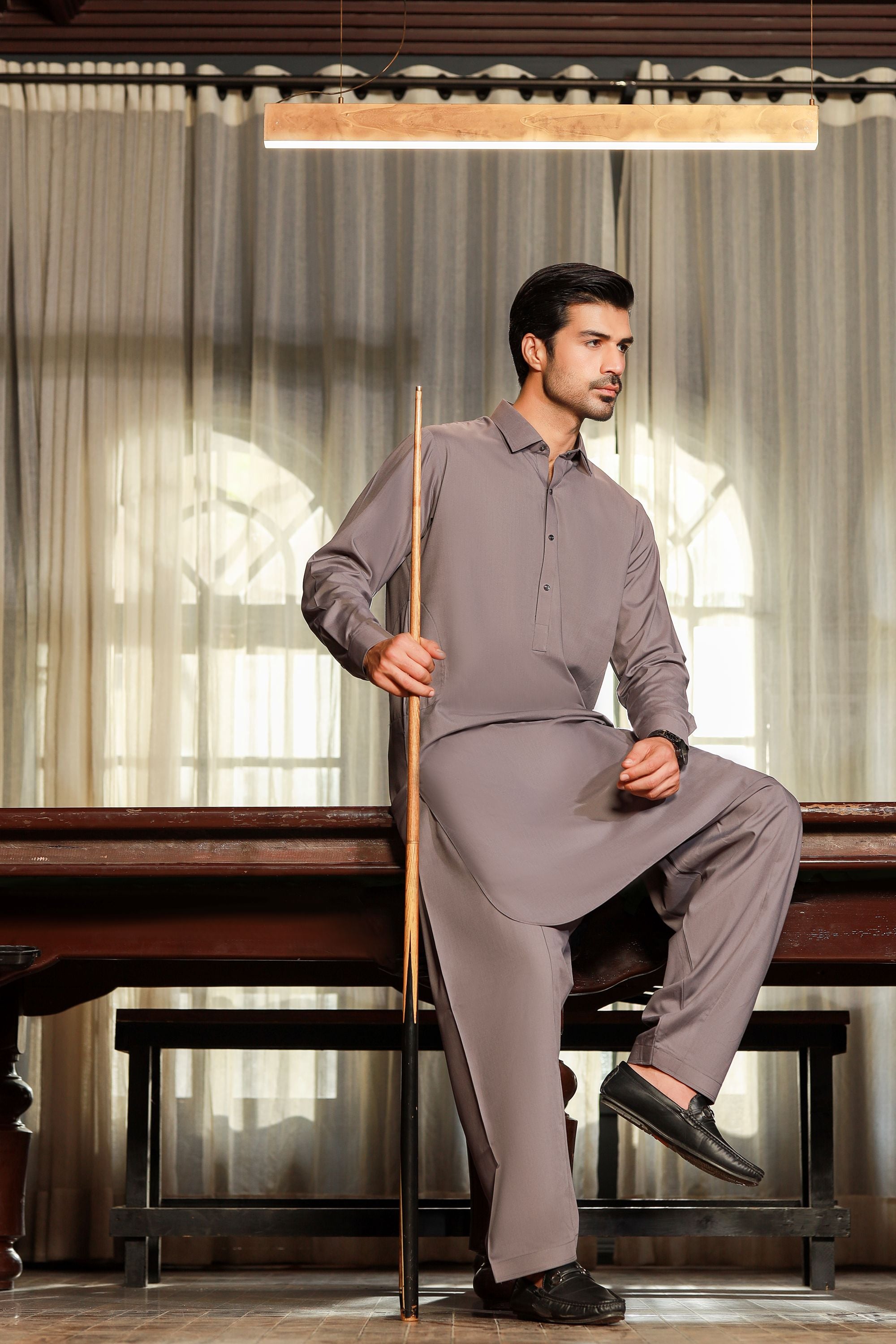 Gold Medal Style- Grey Kameez Shalwar