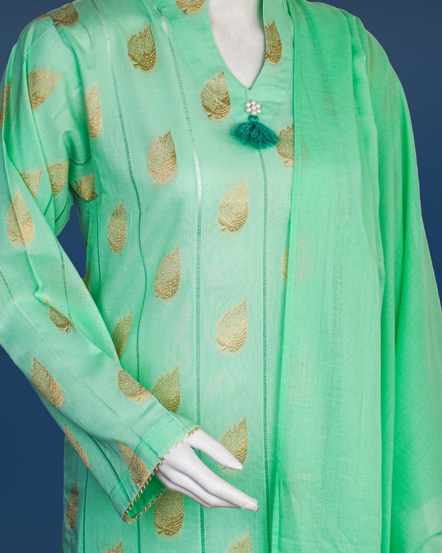 Elegant Jacquard Cotton Ensemble