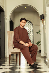 Vintage-Dark Mahroon Kameez Shalwar