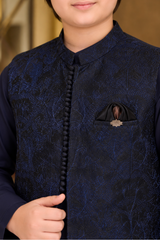Boys Jacquard Waistcoat Shalwar Kameez Set