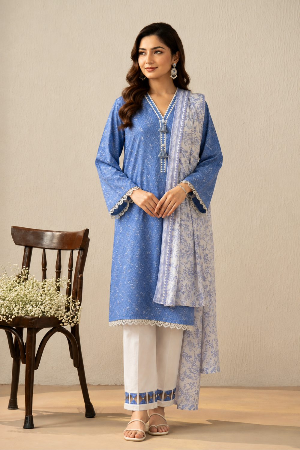Basic Printed Lawn 3-Pieces Stitched