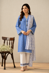Basic Printed Lawn 3-Pieces Stitched