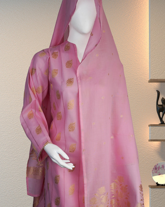 Rose Gold Jacquard 3-Piece Suit