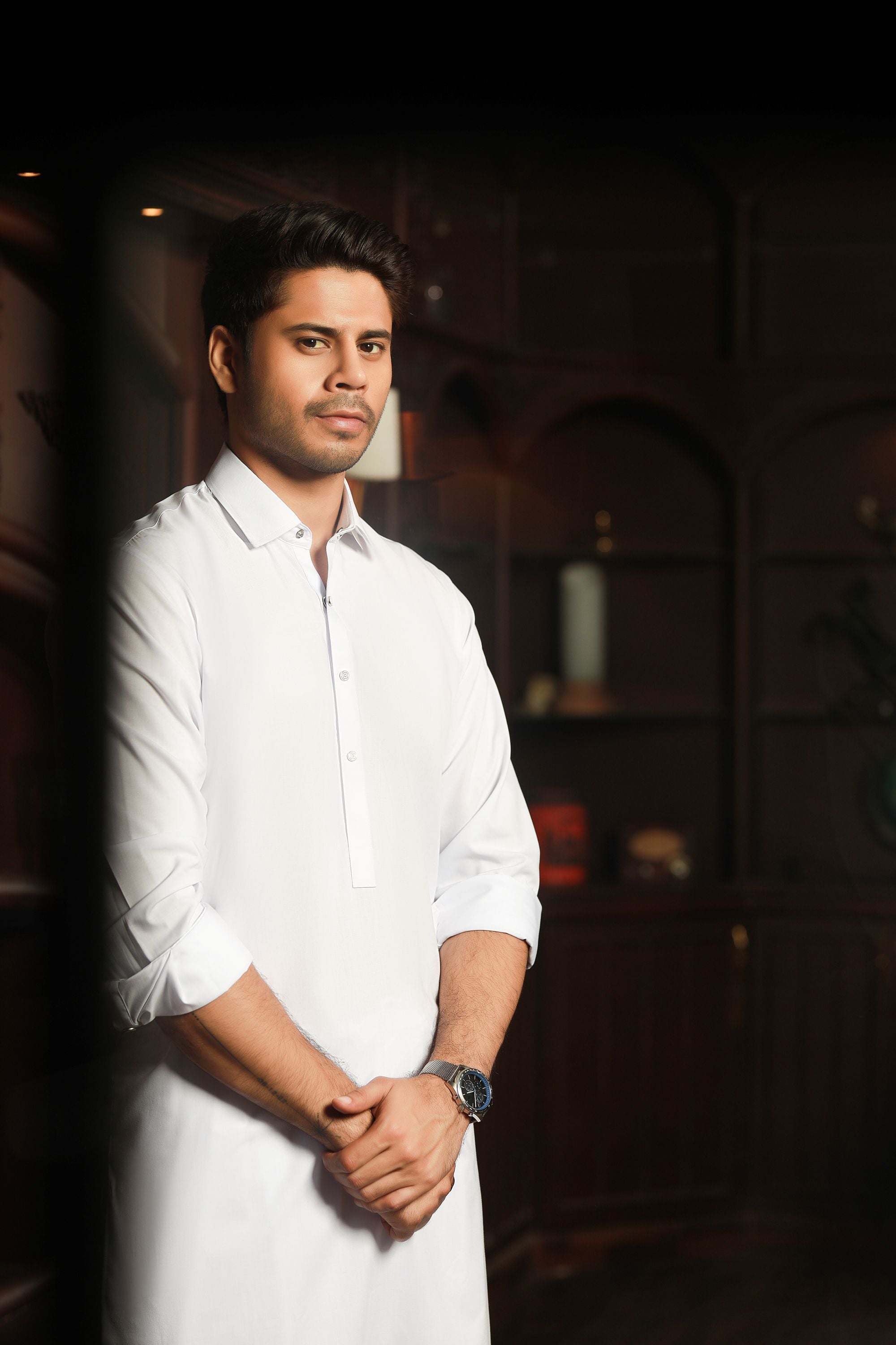 Gold Medal Style- White Kameez Shalwar