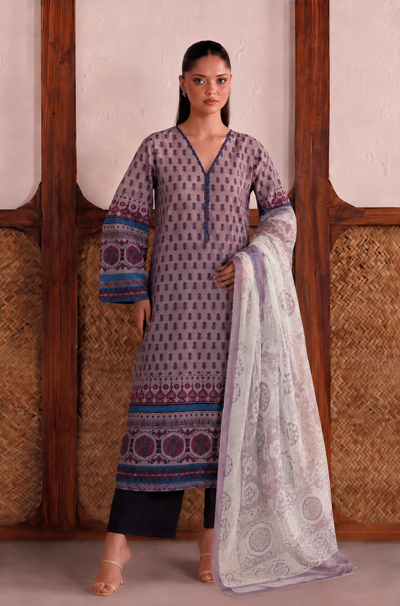 Basic Printed Lawn 3-Pieces Stitched