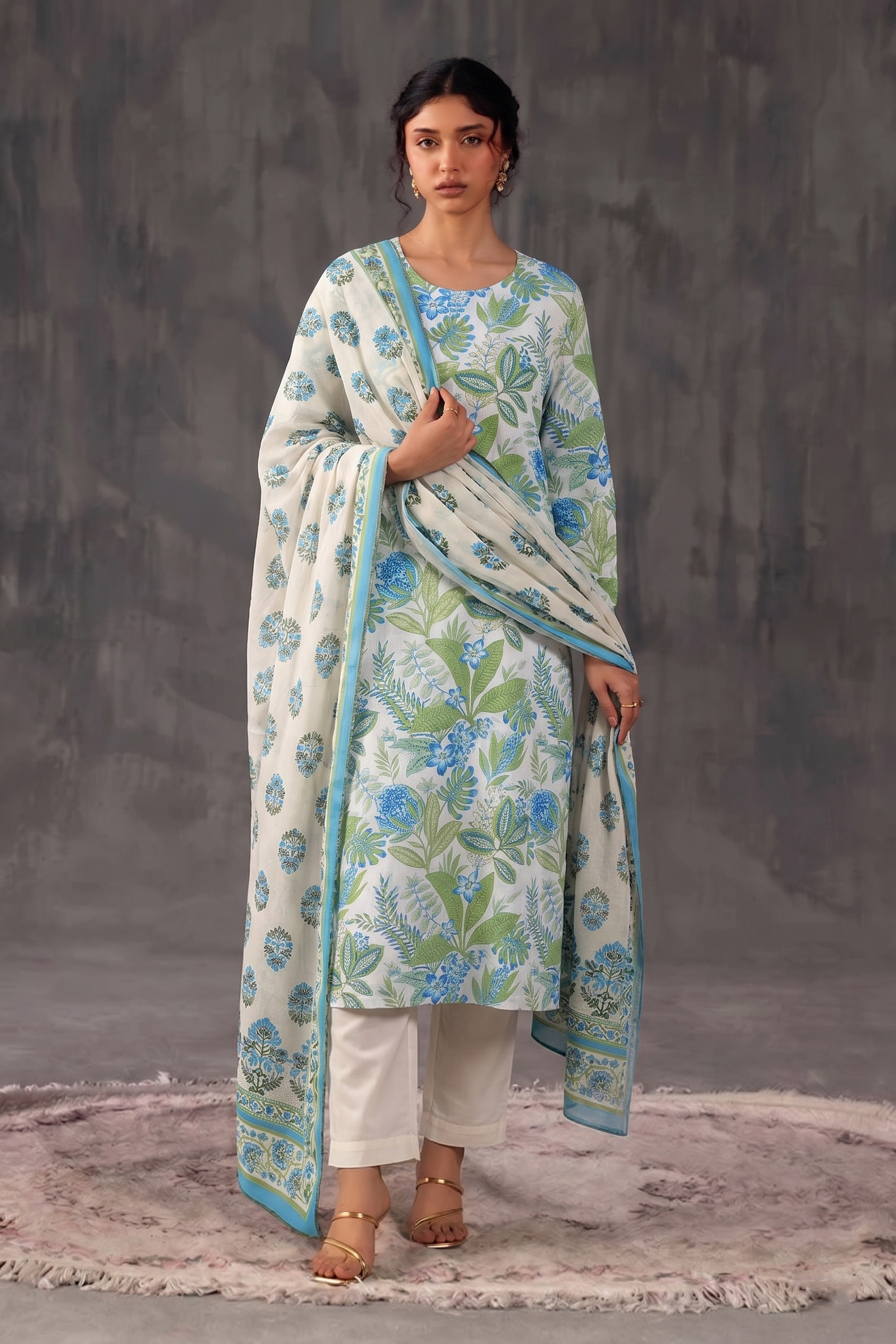 Basic Printed Lawn 3-Pieces Stitched