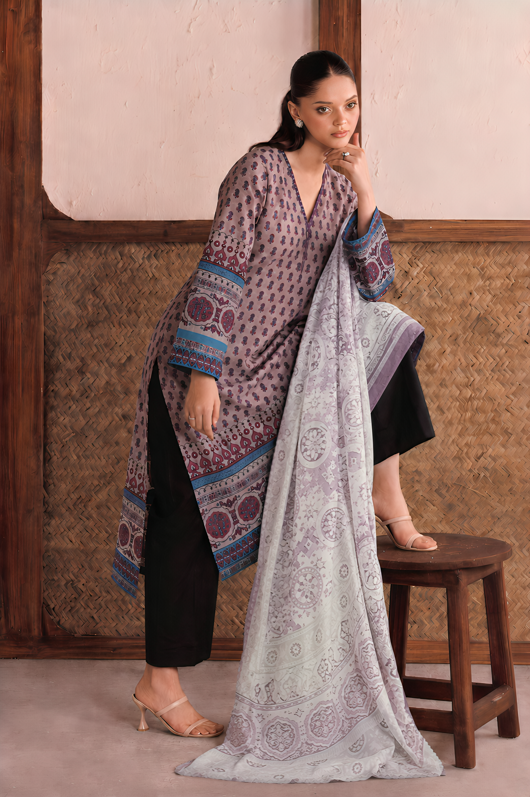 Basic Printed Lawn 3-Pieces Stitched