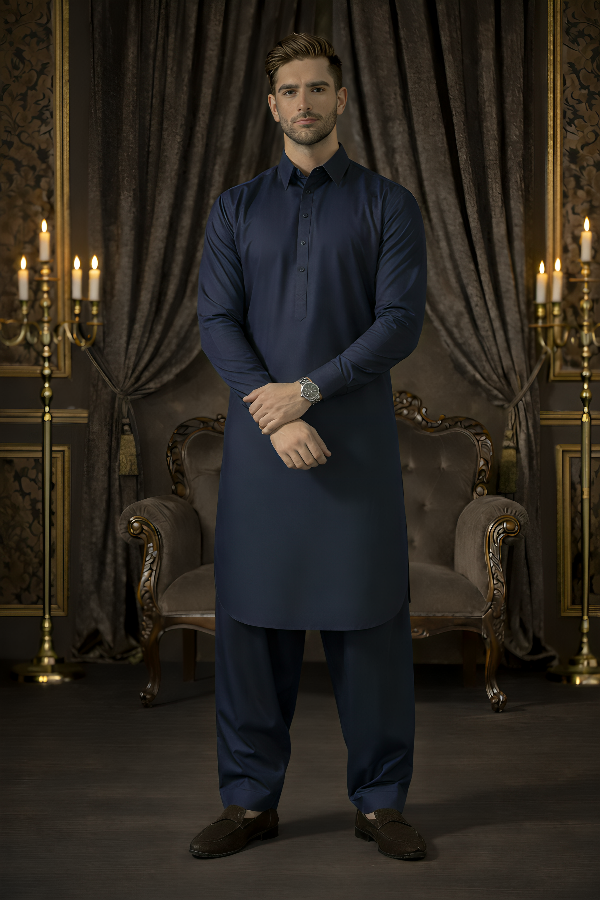 China Boski- Navy Kameez Shalwar