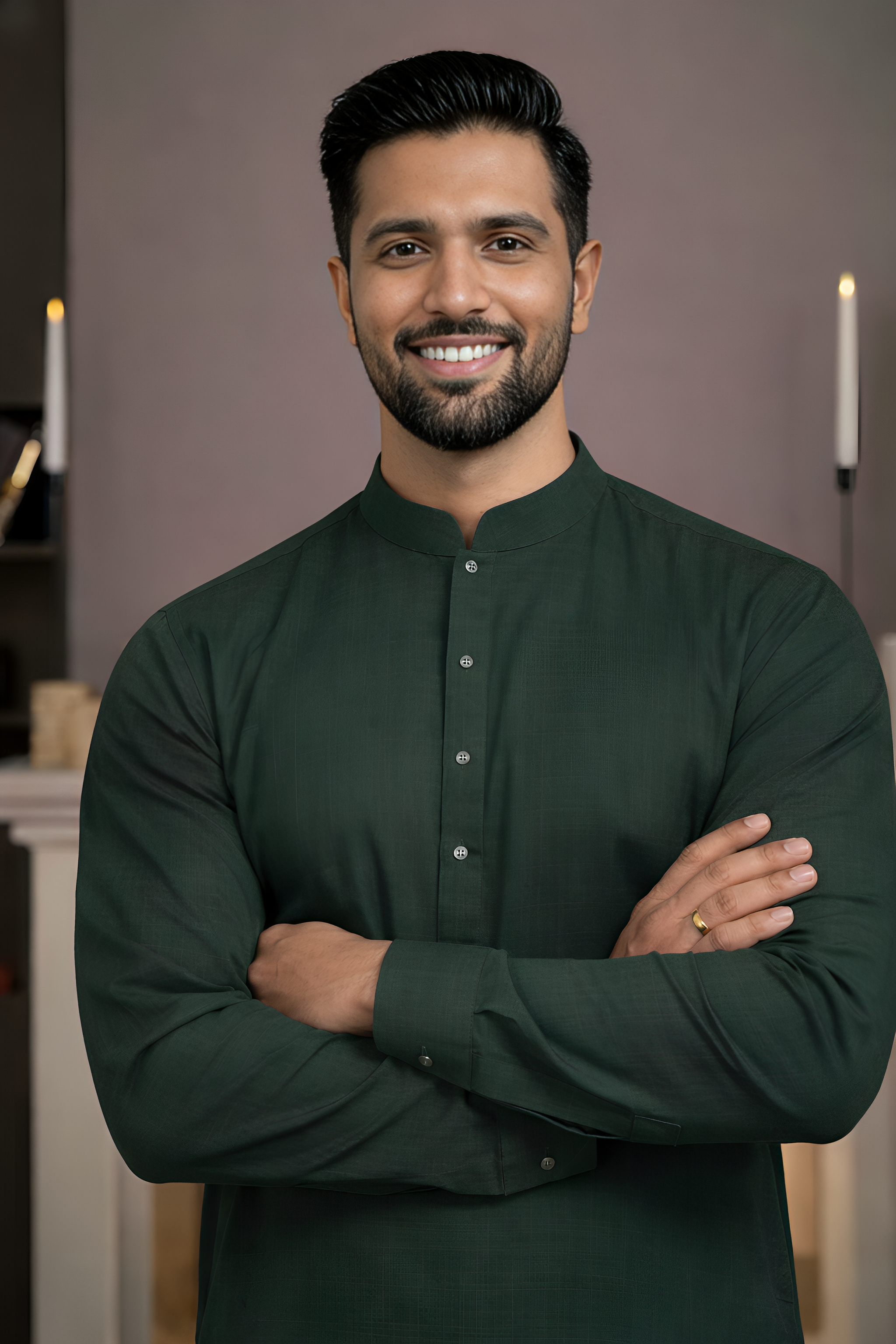 Vintage-Bottle Green Kameez Shalwar