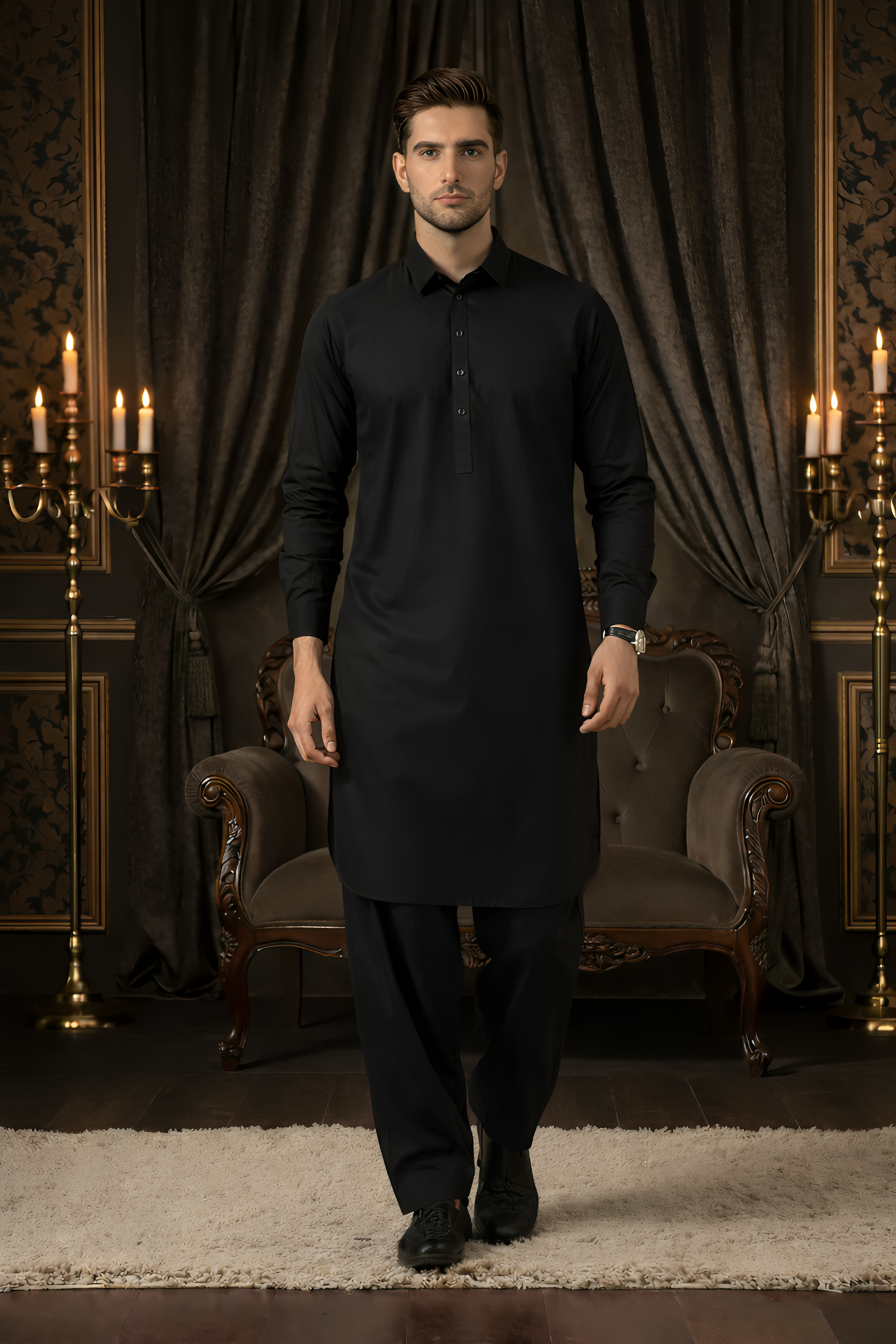 China Boski- Black Kameez Shalwar
