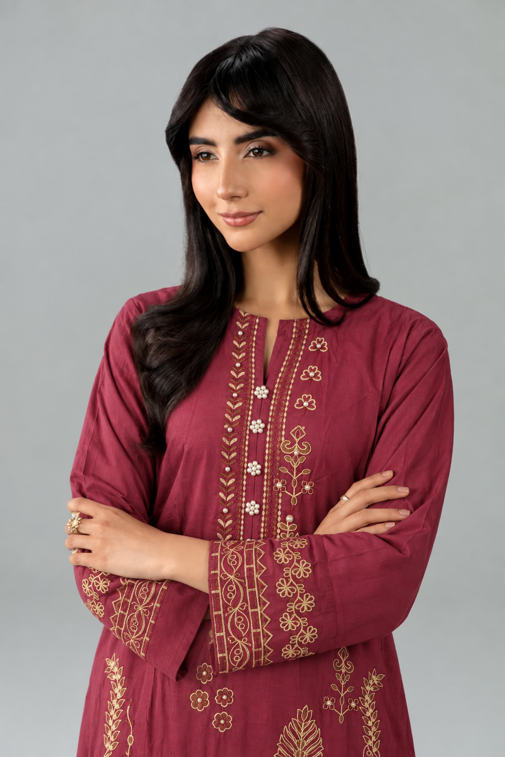 Embroidered Khaddar 3PC Stitched Suit
