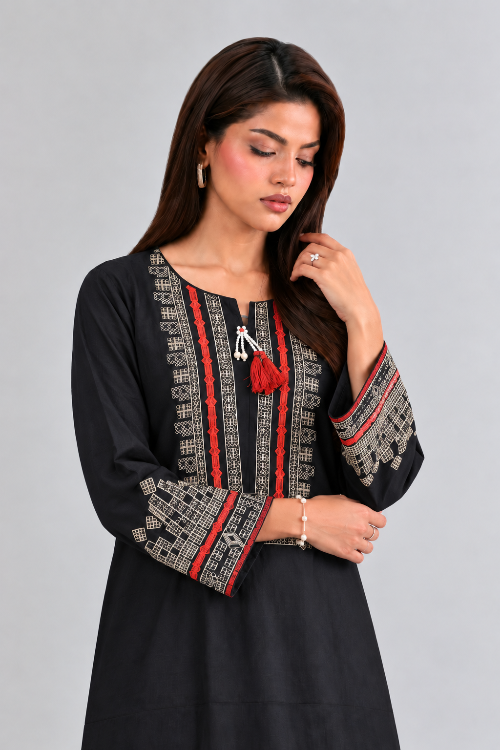 Embroidered Khaddar 3PC Stitched Suit