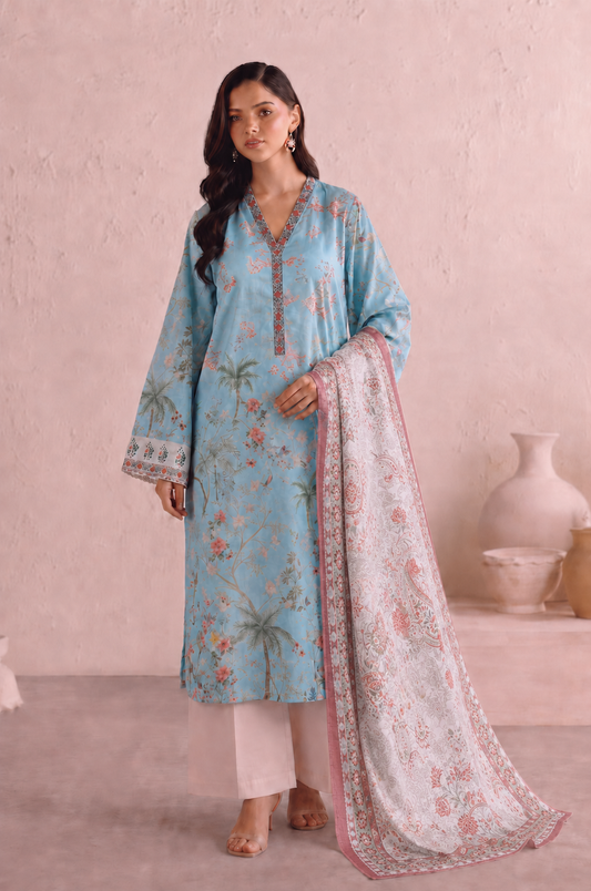 Basic Printed Lawn 3-Pieces Stitched