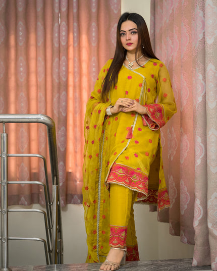 Embroidered Chiffon 3-Piece Suit