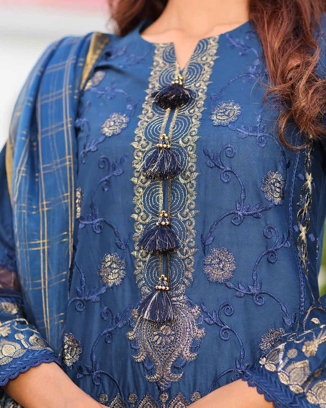 Royal Azure 2-Piece Embroidered Set