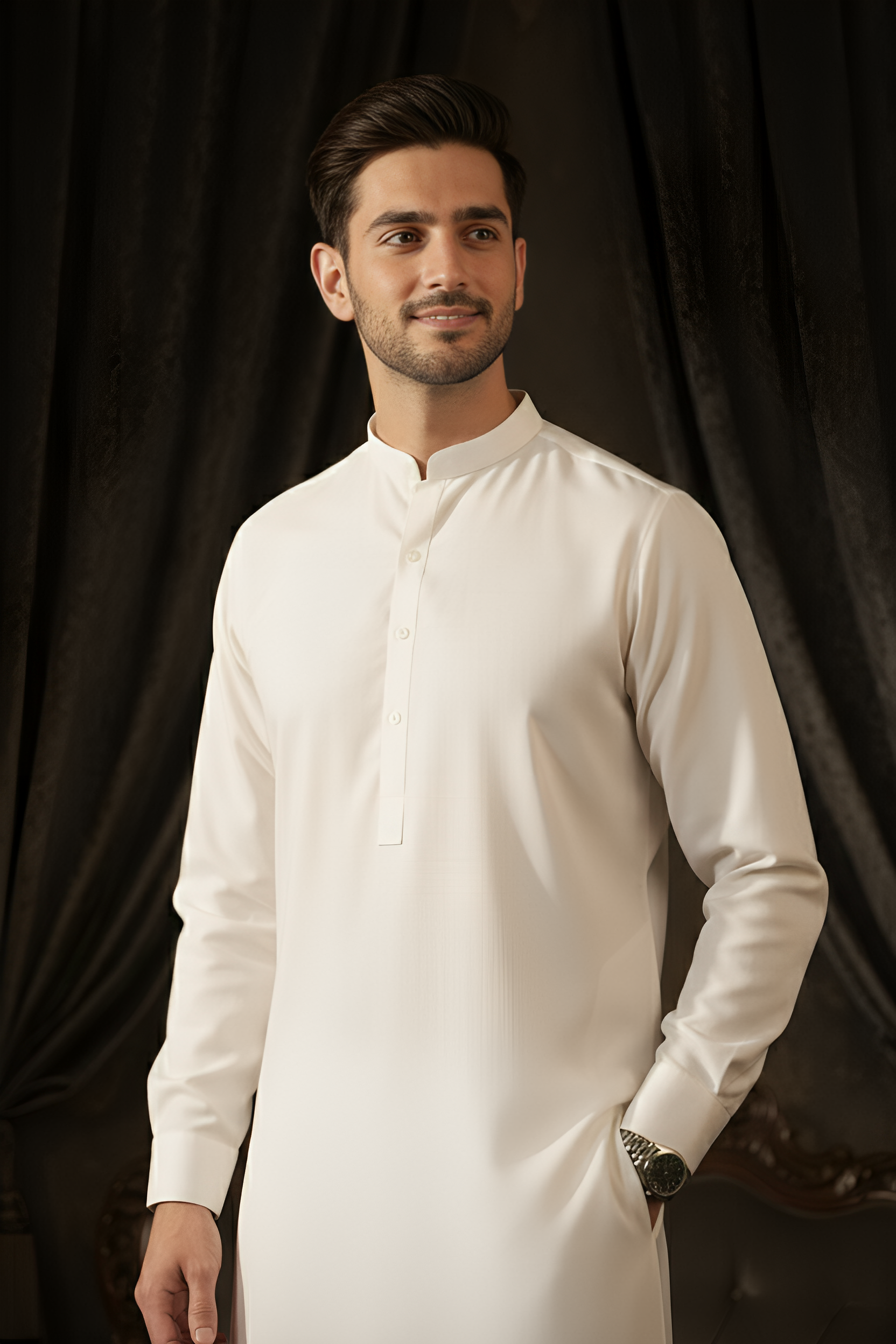 China Boski- Off White Kameez Shalwar