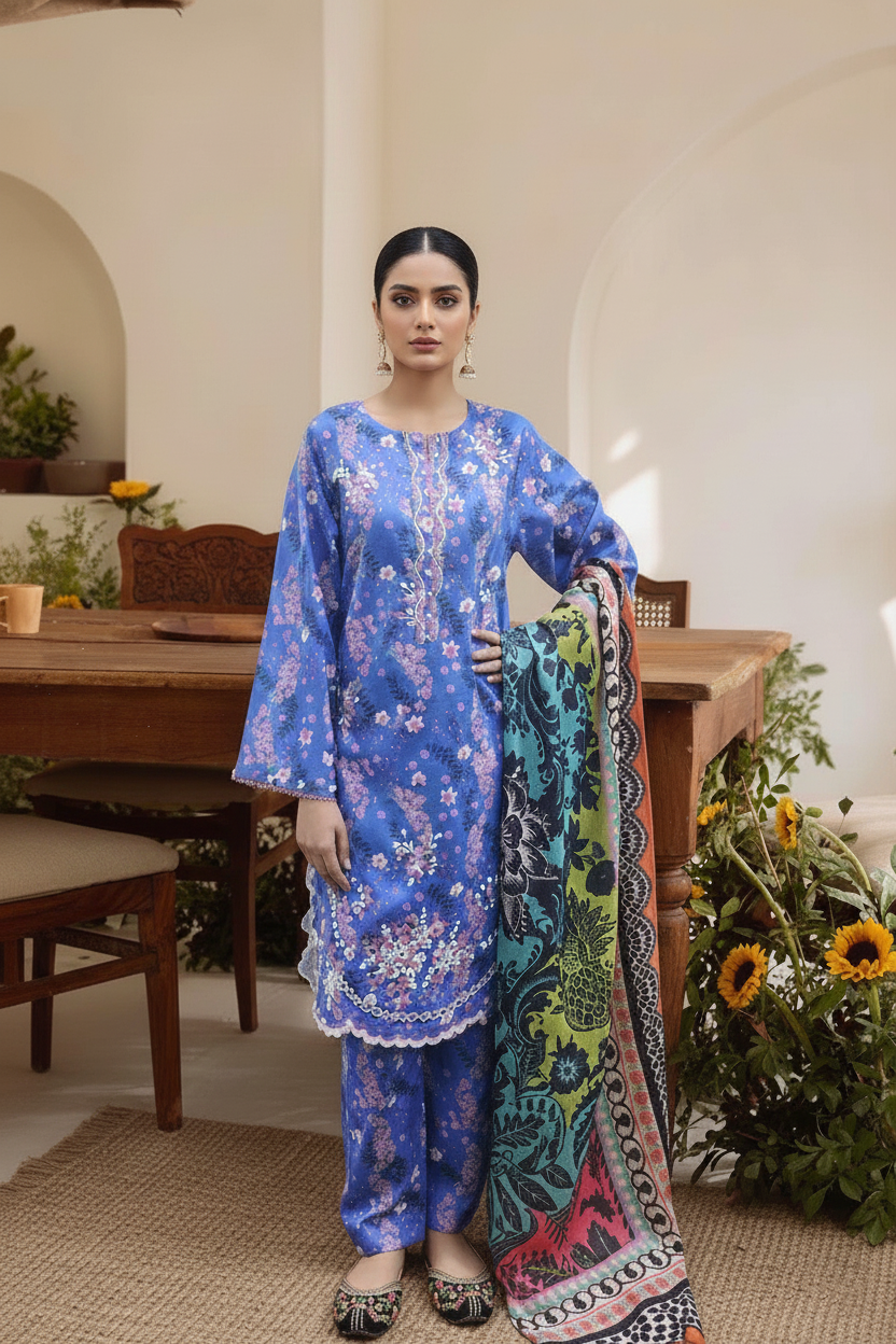 Embroidery 3 Pieces Cotton