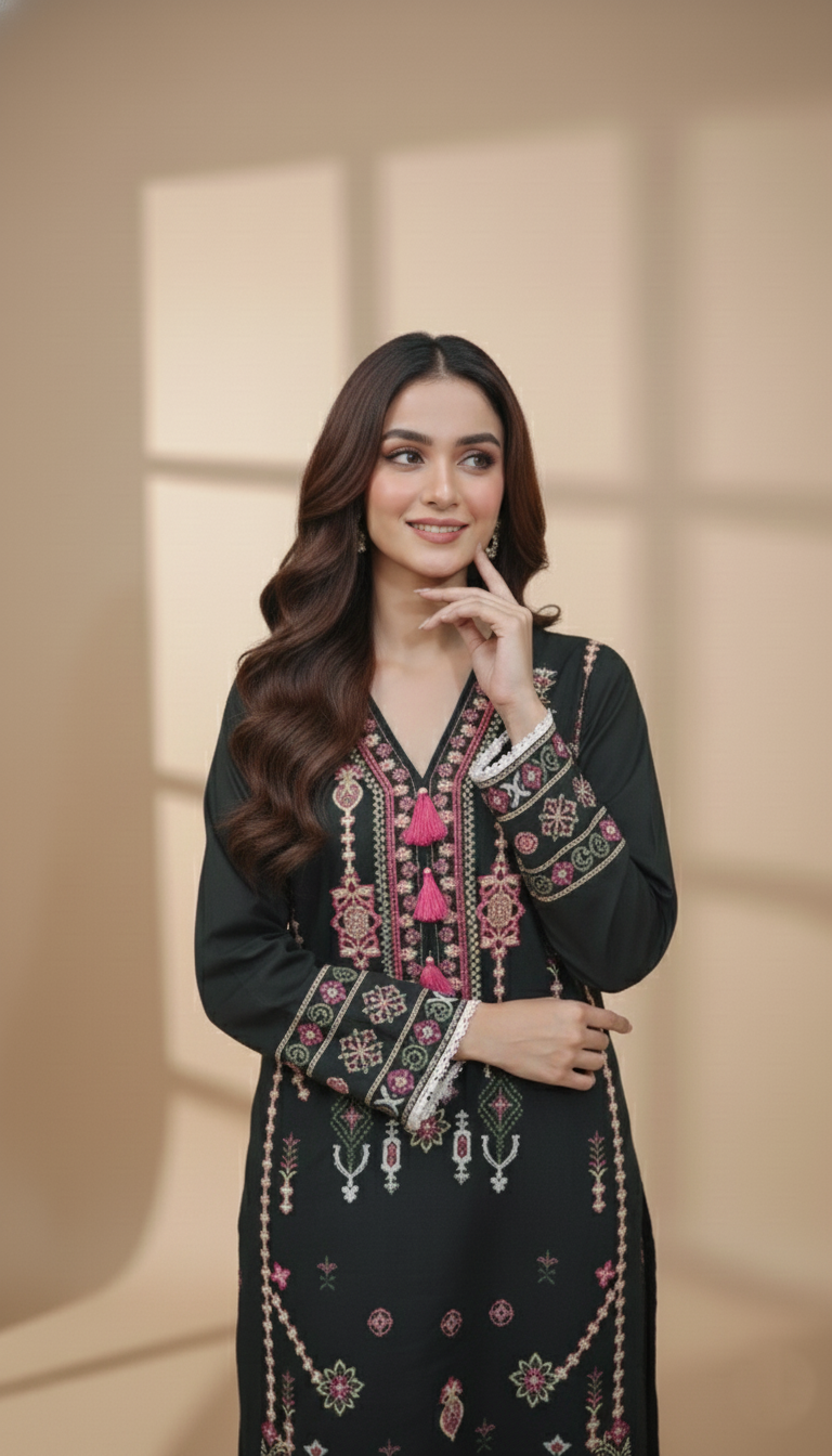 Embroidered 3 Pieces Khaddar