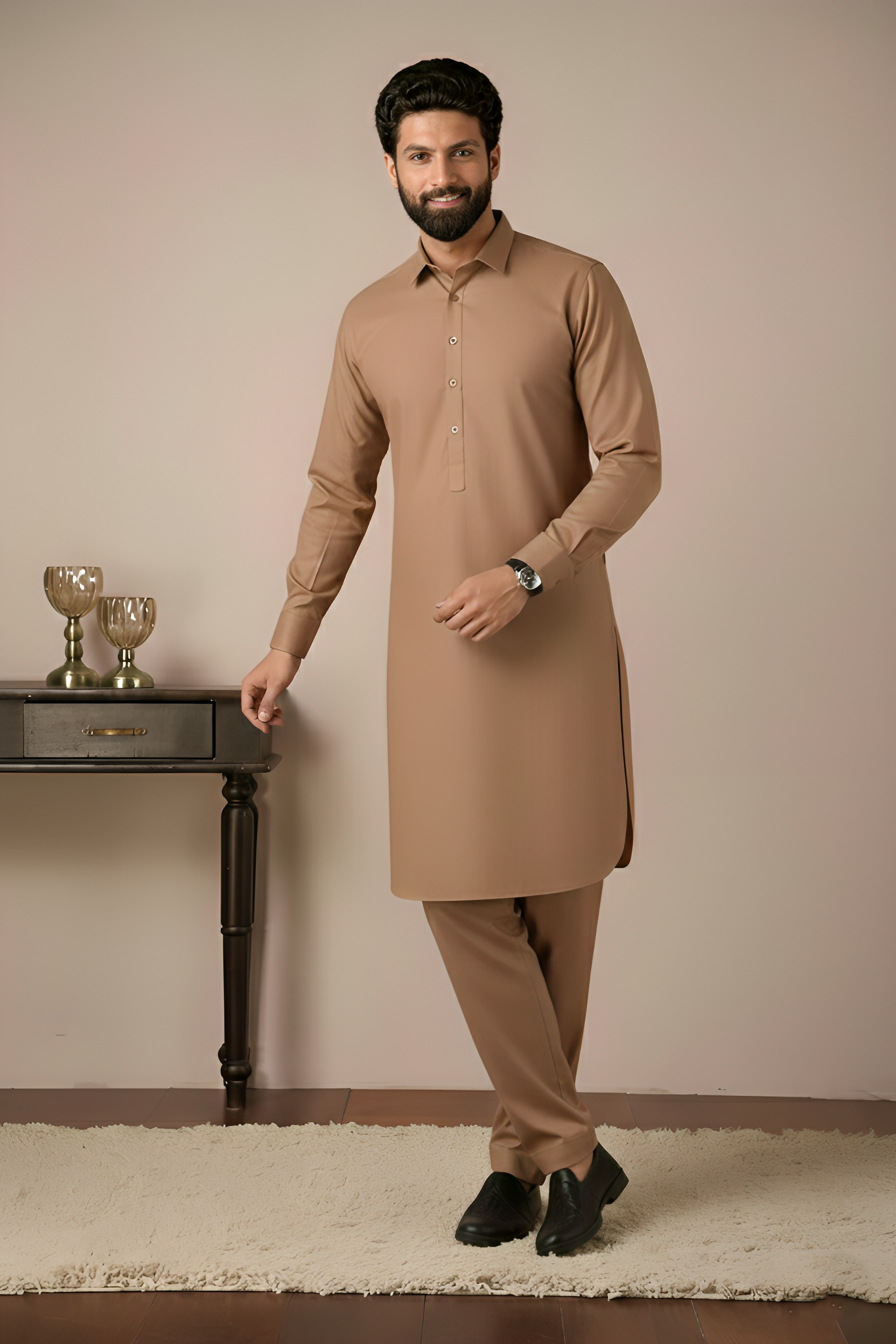Gold Medal Style- Brown Kameez Shalwar