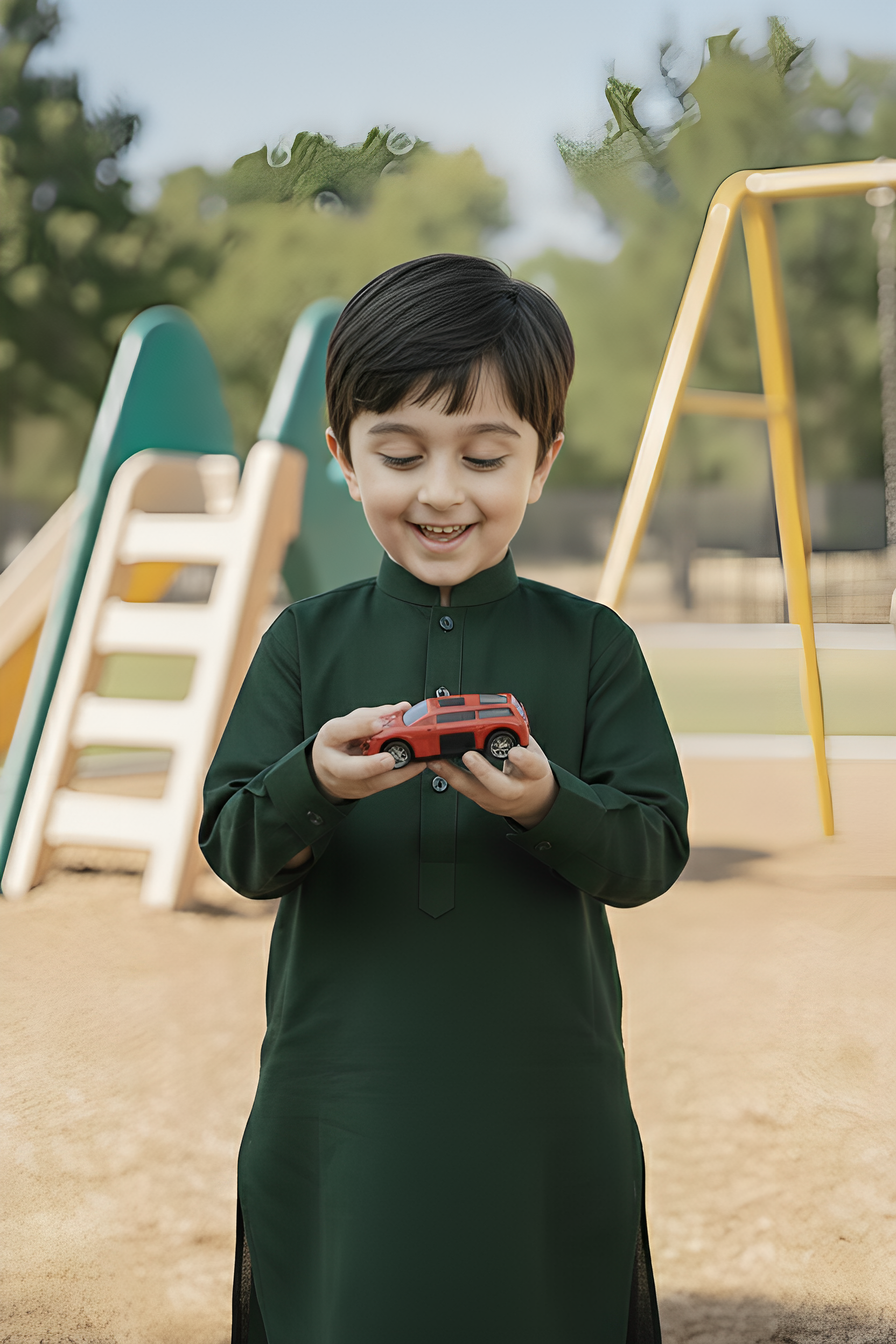 Rain Bow- Boy Green Kameez Shalwar