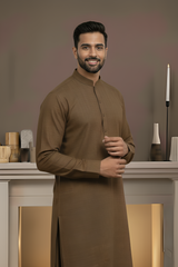 Vintage-Brown Kameez Shalwar
