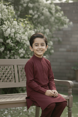 Sugarcan- Boy Dark Maroon Kameez Shalwar