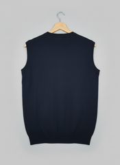 Men’s Classic V-Neck Knit Sweater Vest – Navy