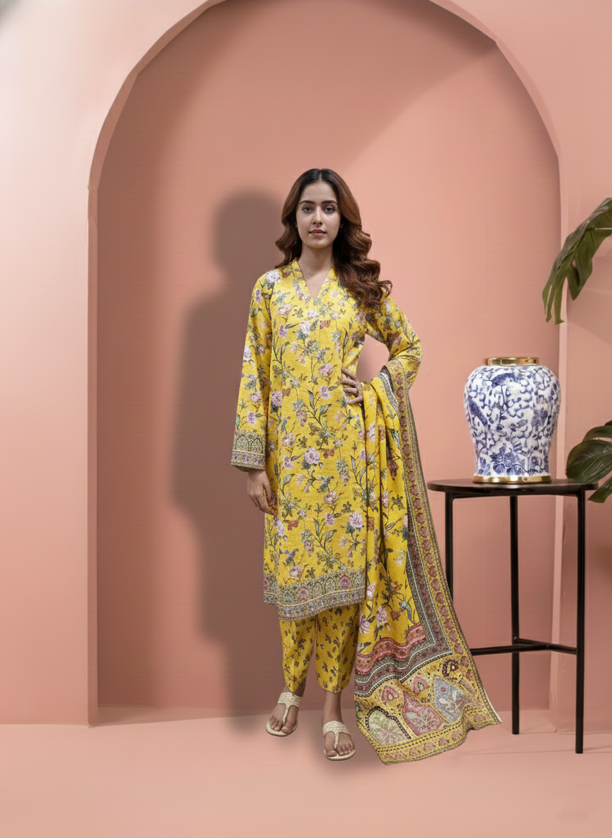 Printed 3 Pieces Khaddar